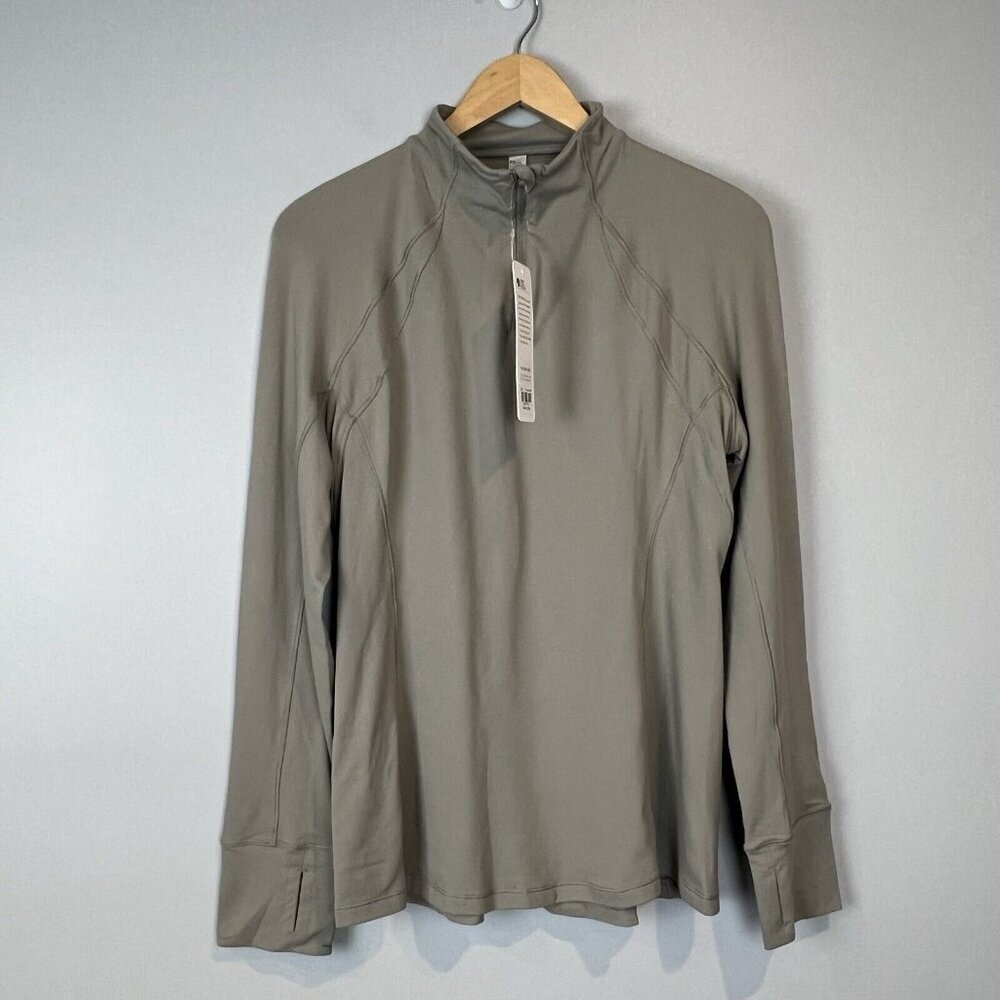 CRZ YOGA‎ Butterluxe Womens Long Sleeve Workout Shirt Qtr Zip Size Large NWT